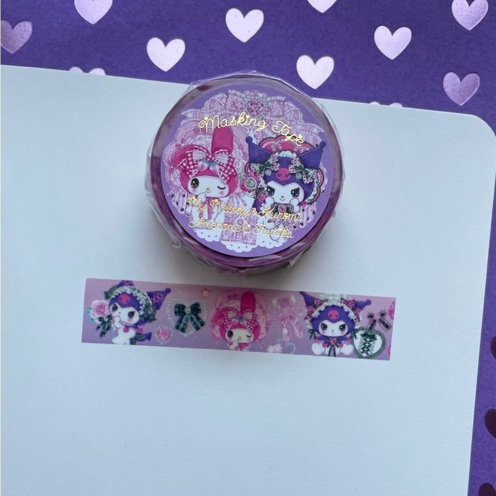 Amenomori Fumika x Sanrio My Melody and Kuromi  washi tape